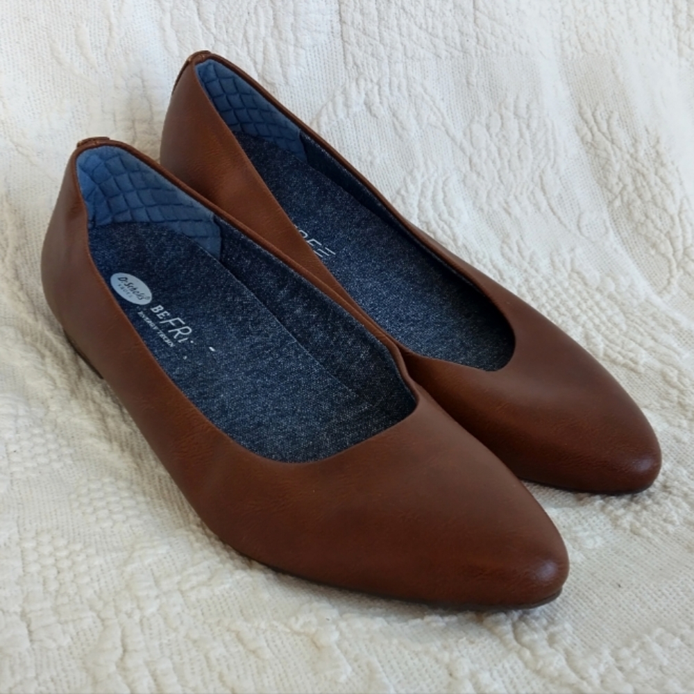Dr Scholl's Giorgie Flats Brown Size 10 Flats Almond Toe Shoes Memory Foam